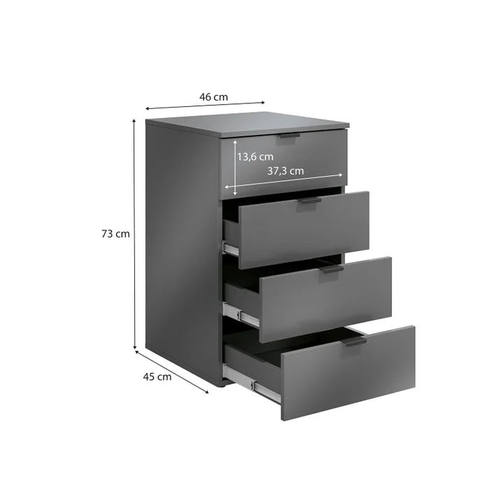 CAJONERO LINEA MUNIQUE 4 CAJONES OFICINA PREMIUM en Marrón - Bibliotecas, Uruguay | Balton, vista 7