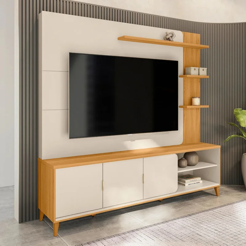 Modular para Tv Napoli Tauari/Blanco - Línea Haus en Beige - Muebles para TV, Uruguay | Ecowood, vista 5