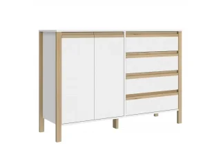Comoda Combinado Madera 2P, 4C Blanco/Miel - Cómodas, Uruguay | Quesal, vista 5