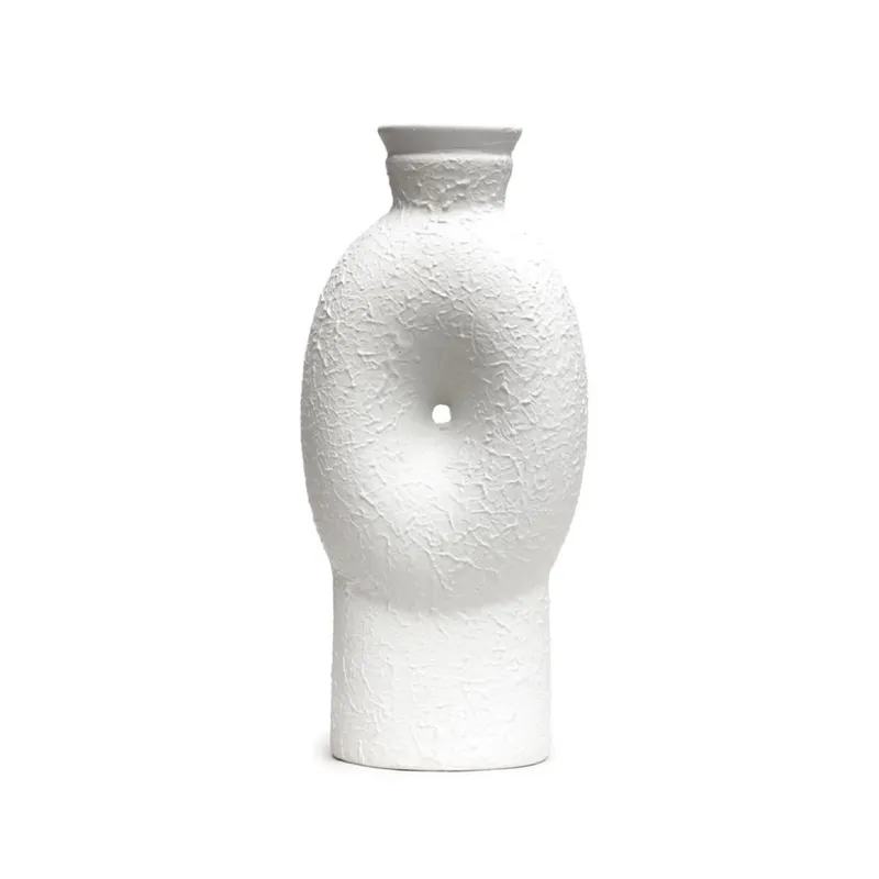 FLORERO CERAMICA 14.5x10x31CM BLANCO en Blanco - Jarrones, Uruguay | Koz