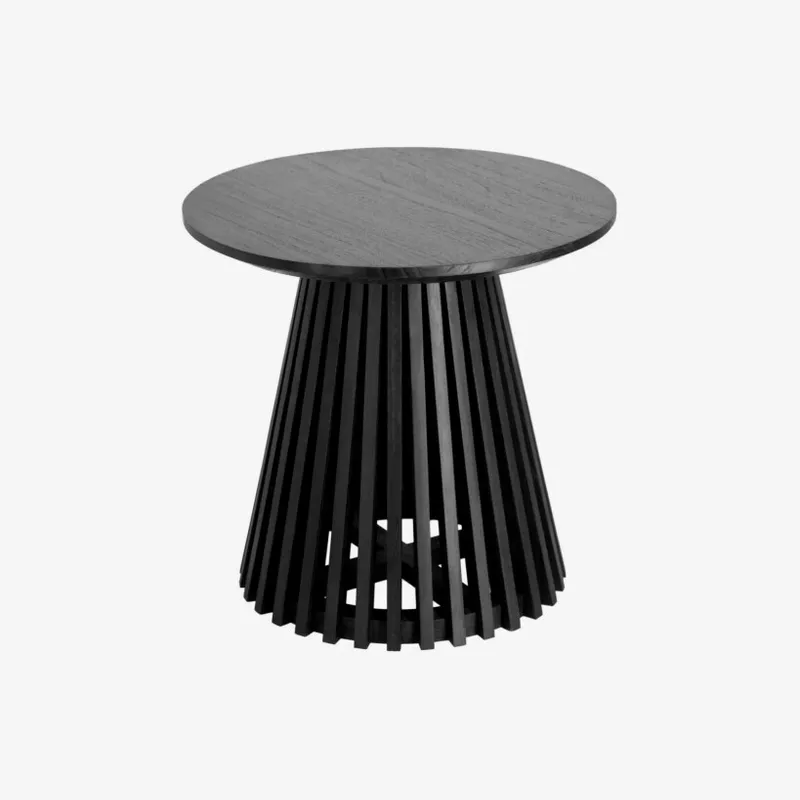 Mesa auxiliar Jeanette madera maciza de mindi negro Ø 50 cm en Negro - Mesas de arrimo, Uruguay | Kavehome