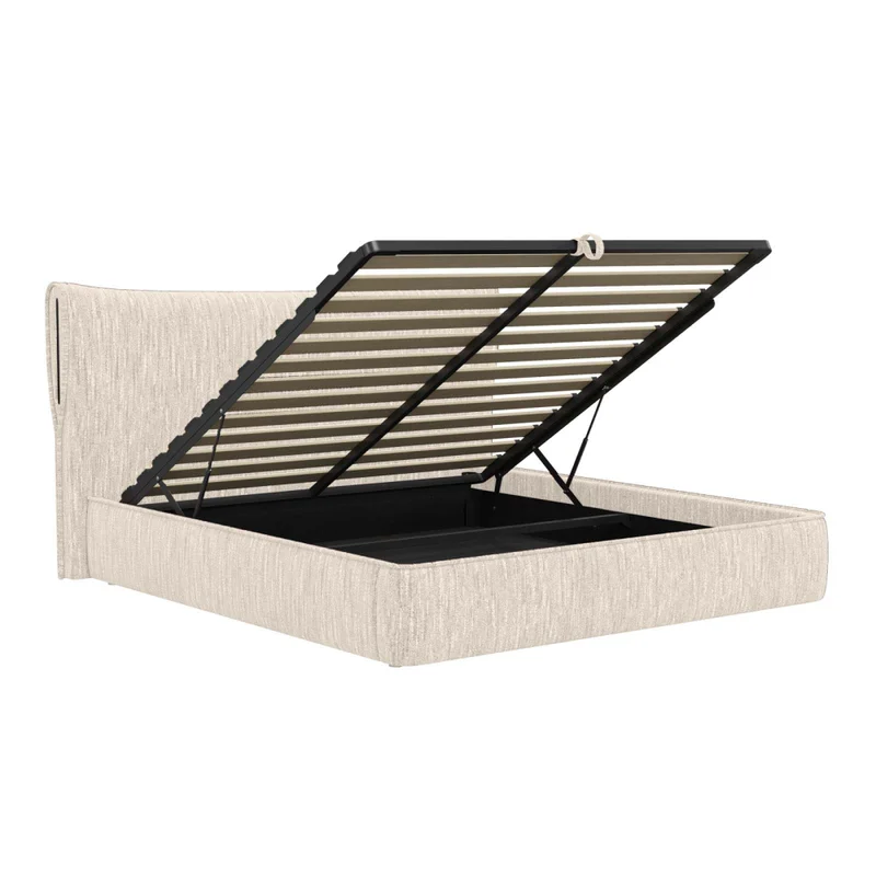 Cama C/baúl King Madera-y-tela Natural-beige Zafiro en Beige - Dormitorio, Uruguay | Divino, vista 3