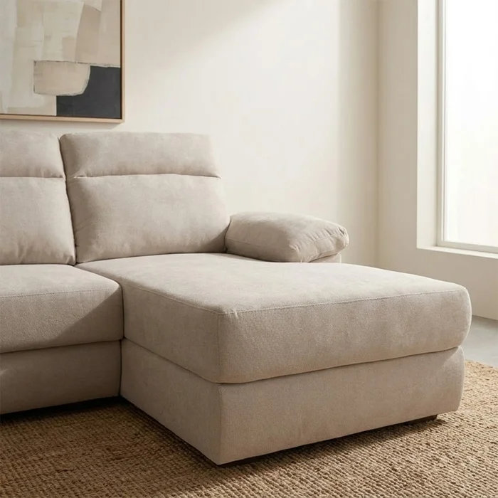 Rinconera Owen - Tela Microfibra - Chaise derecho - 12072 (Beige) en Beige - Sillones y sofás, Uruguay | Nyr, vista 4