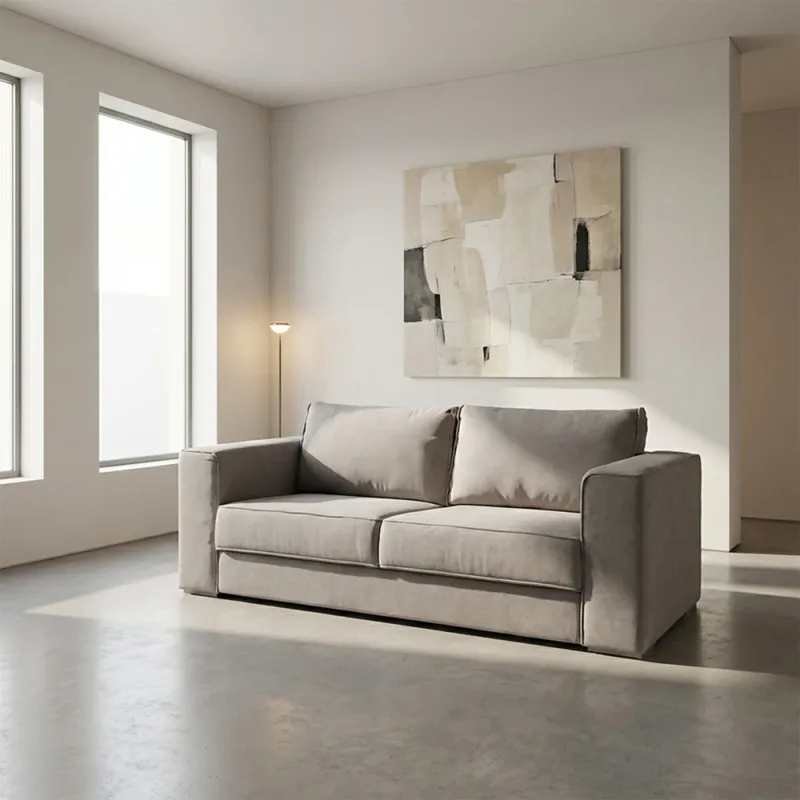 Sofá Olimpus - Microfibra - 3 cuerpos - Kruger 02-152 (Beige) en Beige - Sillones y sofás, Uruguay | NYR