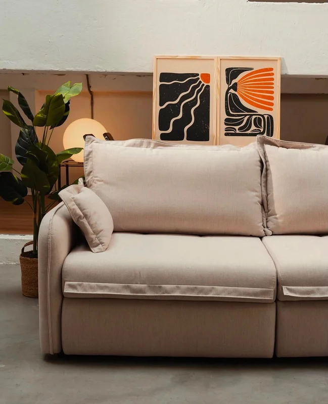 Sofá Petrópolis 3 Cuerpos (210cm) EASY CLEAN – Beige en Beige - Sillones y sofás, Uruguay | Berna Home, vista 6