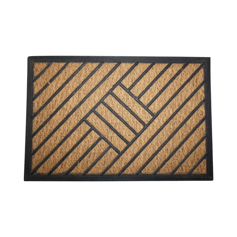 FELPUDO COCO/GOMA 40X60CM H.1CM LINEAS CRUZADAS en Marrón - Textiles, Uruguay | Decohogar