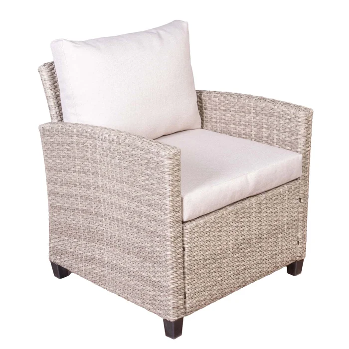 Set De Living Exterior Rattan-sintetico Natural-beige Cozumel en Madera natural - Muebles para el exterior, Uruguay | Divino, vista 8