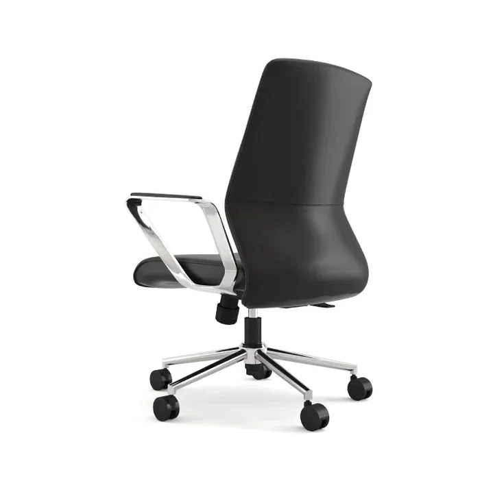 Silla ejecutiva Depa en eco cuero con respaldo bajo en Negro - Escritorios y sillas de escritorio, Uruguay | Armo, vista 3