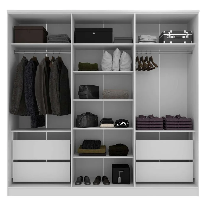 Placard Ropero 6 Puertas Mdf Blanco Logan en Blanco - Roperos y placares, Uruguay | Divino, vista 3