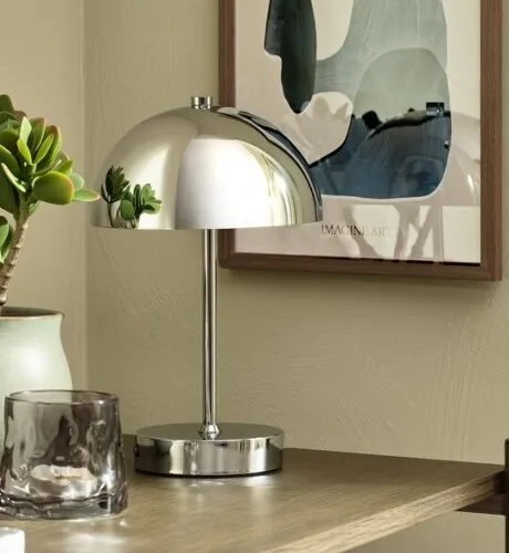 Lámpara batería KENT Ø16xH25 cm cromo en Plateado - Iluminación, Uruguay | JYSK