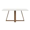 Mesa de comedor Avena - Con vidrio - 160 - Canela y Off White en Blanco - Mesas de comedor, Uruguay | NYR, vista 4 de 5