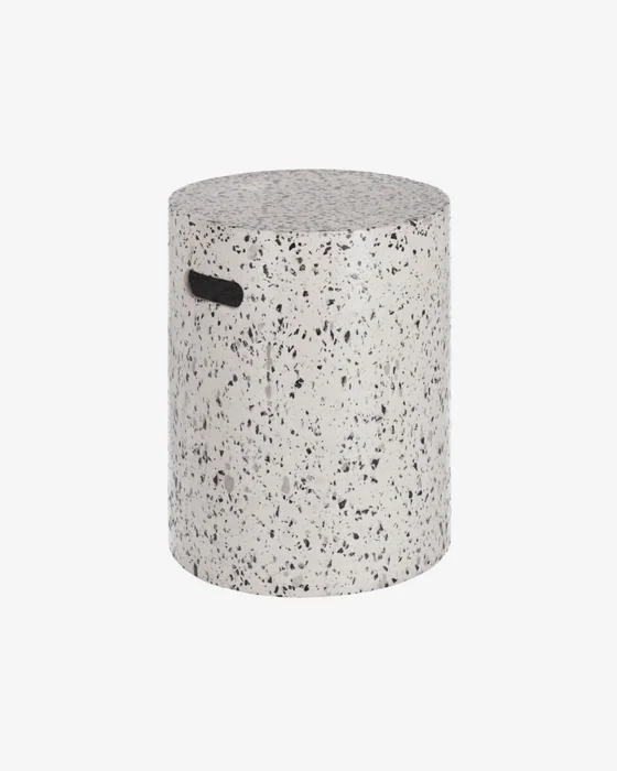 Reposapiés exterior Jenell terrazo - blanco Ø 35 cm en Blanco - Mesas de arrimo, Uruguay | Kavehome