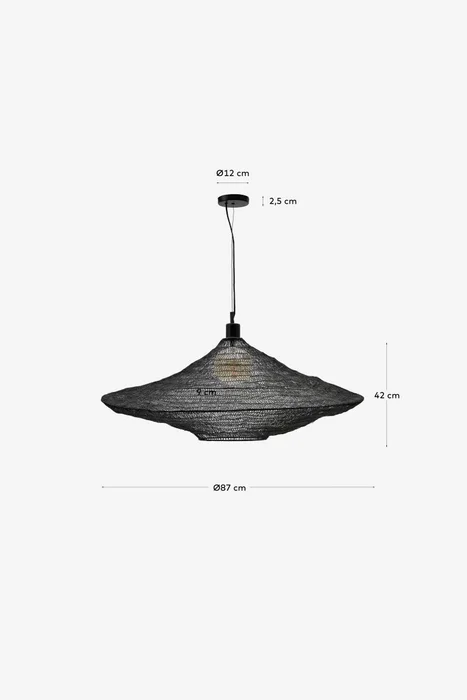 Lámpara de techo Makai de metal con acabado negro - Ø 87 cm en Negro - Lámparas colgantes, Uruguay | Kavehome, vista 7