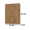 Ropero Placard 6 Puertas 3 Cajones Varios Estantes Y Patas en Madera natural - Roperos y placares, Uruguay | Soy Hogar, vista 8 de 8