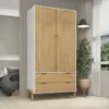 Ropero Armario de 2 Puertas, Perchero y 2 Cajones en MDP - Madera - Línea Melilla - Blanco en Blanco - Roperos y placares, Uruguay | Mulata, vista 10 de 10