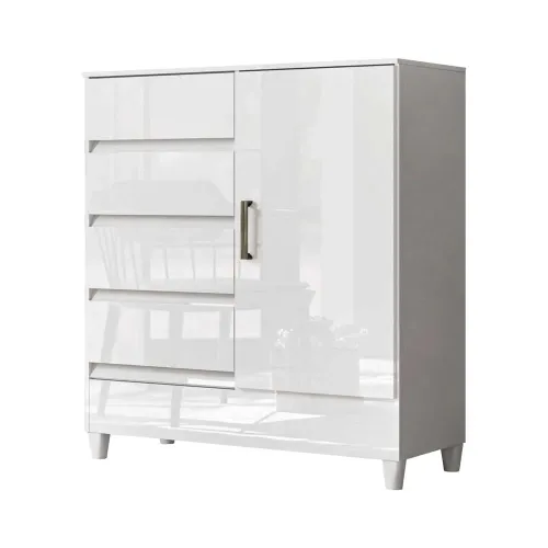 Comoda Cajonera Dormitorio 4 Cajones 1 Puerta - Cómodas, Uruguay | Lais Muebles