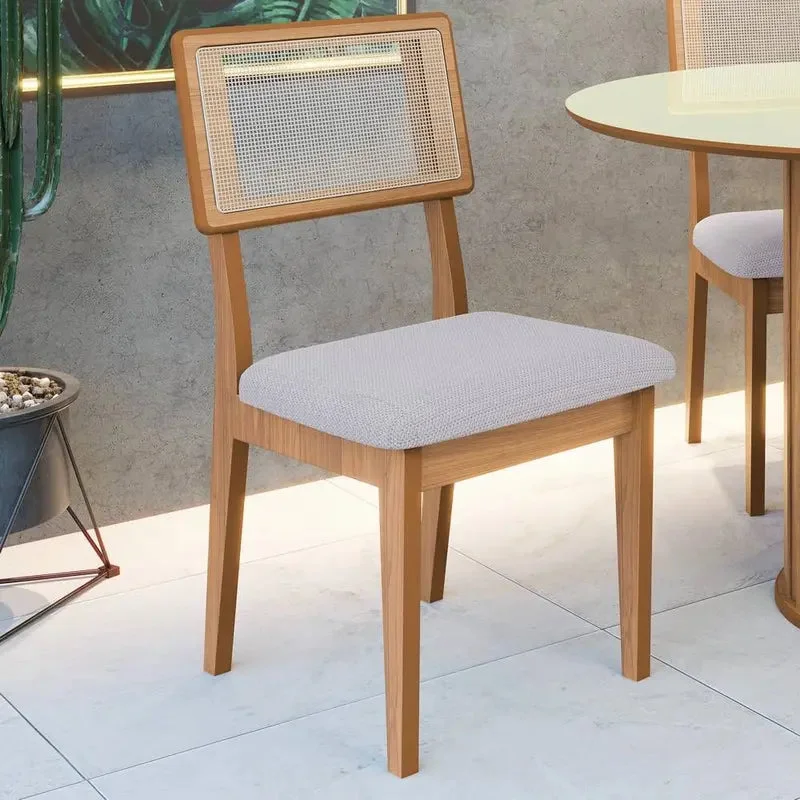 Silla de comedor Monica 100% MDF con RATAN en Madera natural - Sillas, Uruguay | Balton, vista 8