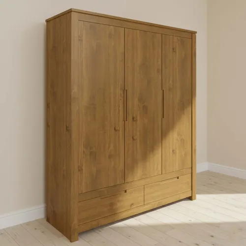 Placard Ropero 3 Puertas Madera Natural-beige Fresno en Madera natural - Roperos y placares, Uruguay | Divino
