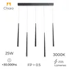 Colgante Led cinco luces lineales tubular 25W en Marrón - Lámparas colgantes, Uruguay | Iluminica, vista 5 de 6