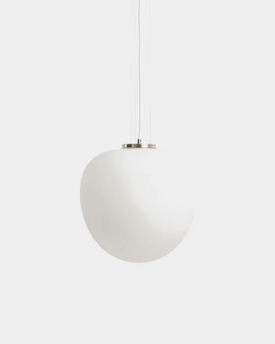 Lámpara de techo Ardali de cristal ahumado y acero con acabado cepillado - Ø25 cm en Blanco - Lámparas colgantes, Uruguay | Kavehome