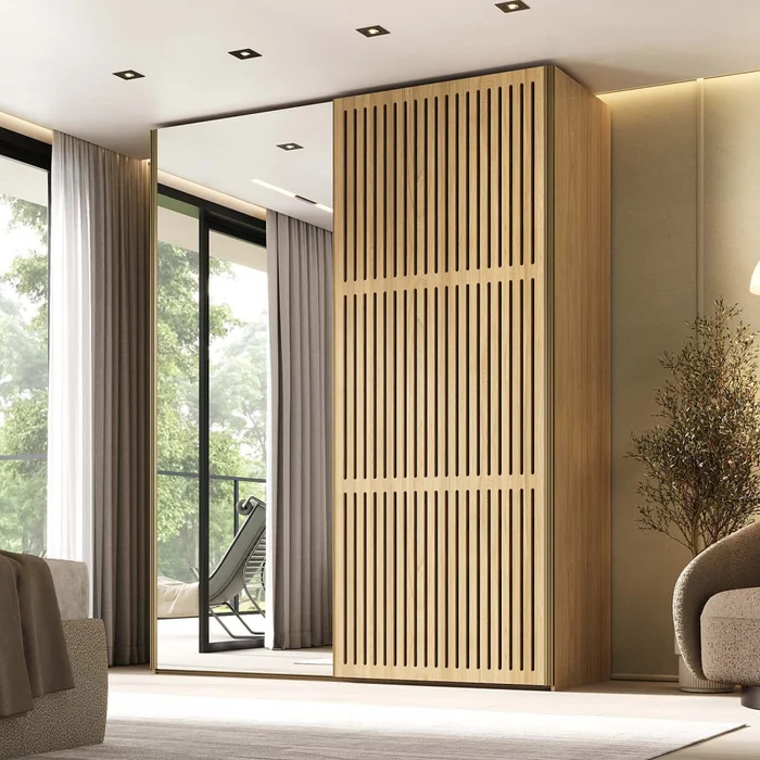 Placard Nilo 2 Puertas Mdf Natural-beige C/zapatera en Madera natural - Roperos y placares, Uruguay | Divino, vista 3