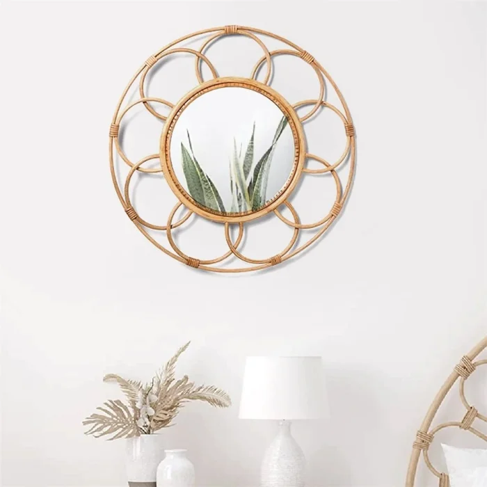 ESPEJO CIRCULOS D62CM FIBRAS NATURAL en Madera natural - Espejos, Uruguay | Koz, vista 2