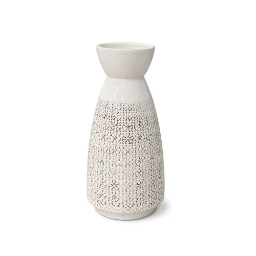 FLORERO CIRCLE 15X15X31CM BLANCO en Blanco - Jarrones, Uruguay | Koz