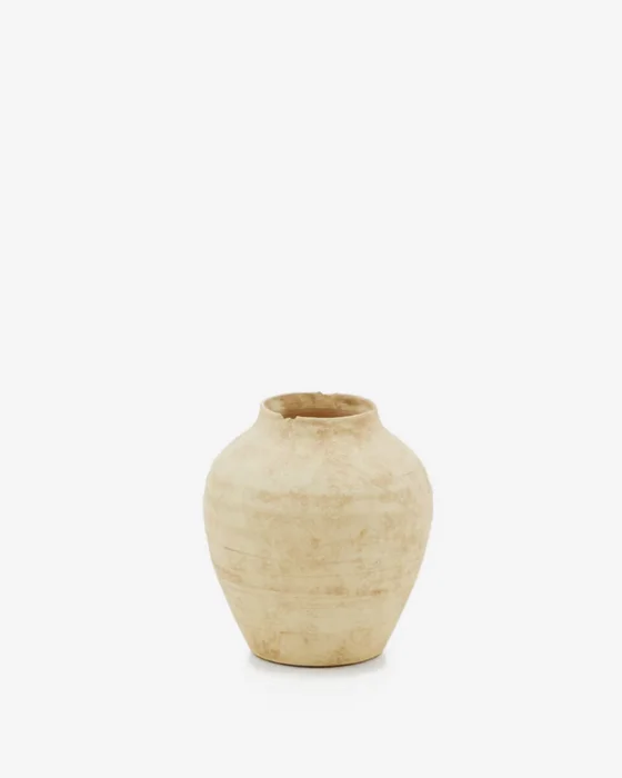 Jarrón Silbet de cerámica beige 19 cm en Beige - Jarrones, Uruguay | Kavehome