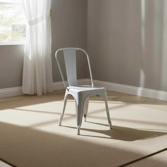Silla De Comedor Cy-20002 Metal Blanco Estilo Tolix en Blanco - Sillas, Uruguay | Divino