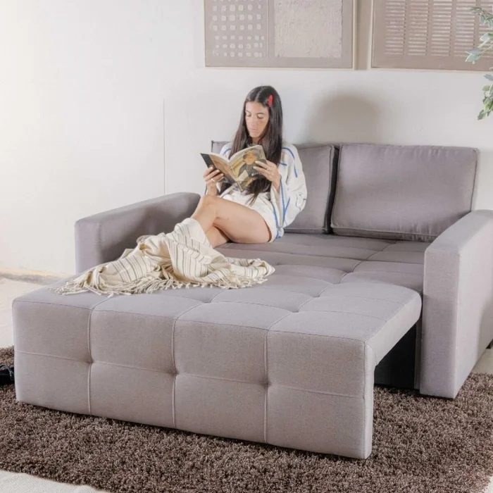 Sofá Cama Torres 2 Cuerpos - Gris en Gris - Sillones y sofás, Uruguay | Fábrica Italiana