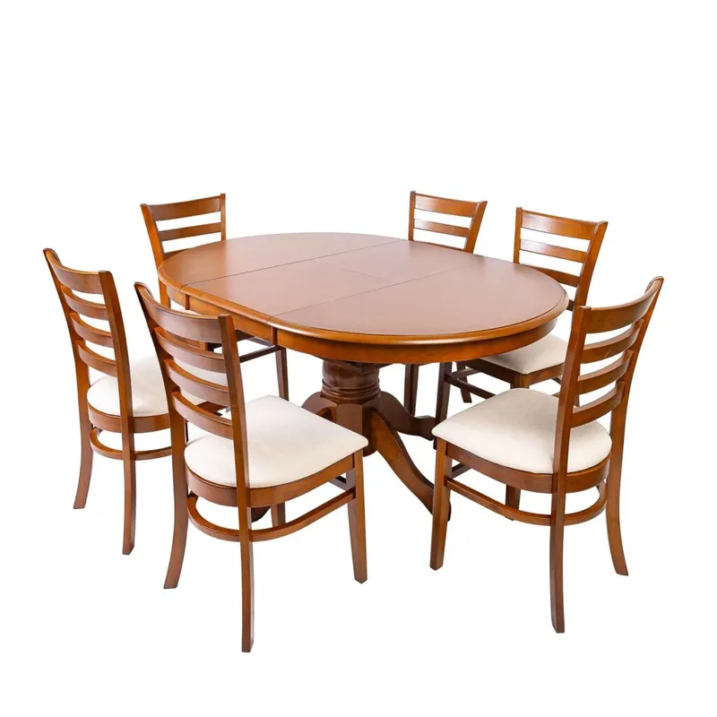 Juego de comedor - 1+6 - Madera en Beige - Mesas de comedor, Uruguay | Rústico Hogar