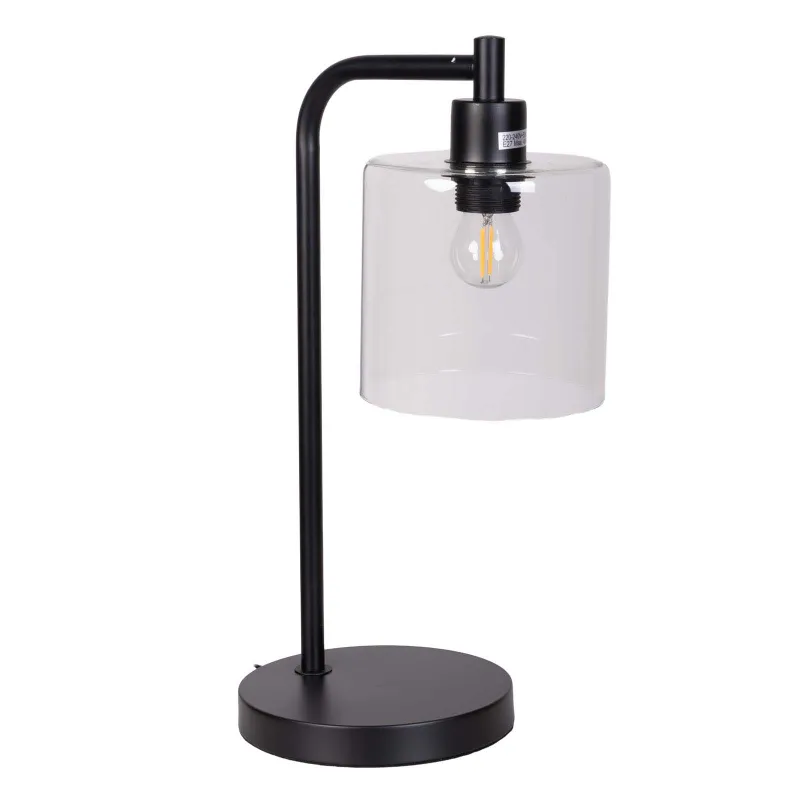 Metal y vidrio Blanco Lámpara de mesa ml en Negro - Lámparas de mesa, Uruguay | Le Blanc