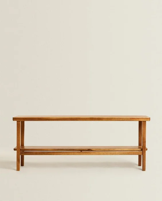 BANCO DOBLE DE ACACIA en Madera natural - Butacas, banquetas y puffs, Uruguay | Zara Home, vista 2