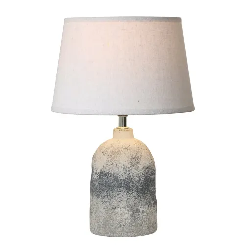 LAMPARA DE MESA CERAMICA D25x37CM CEMENTO GRIS en Gris - Lámparas de mesa, Uruguay | Koz