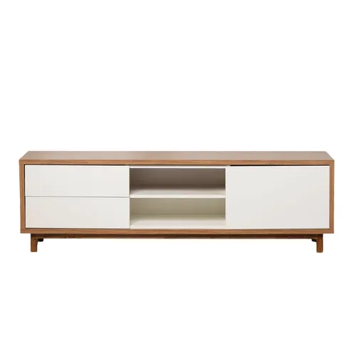 Rack Zúrich 160cm - Blanco/ Marrón - Muebles para TV, Uruguay | Berna home