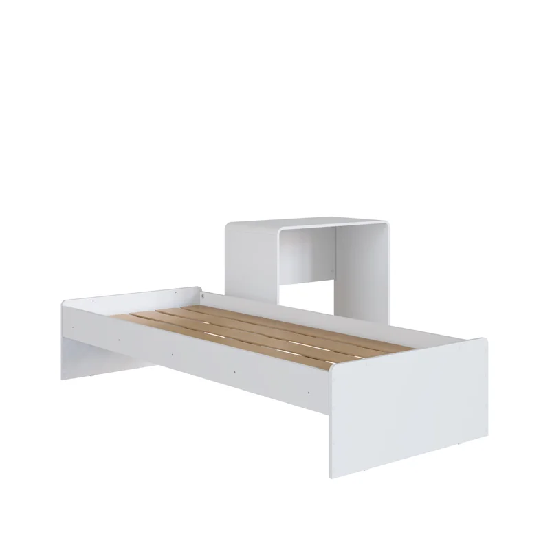 Cama Dafne – Con Escritorio, Marinera y Estantería en Blanco - Dormitorio, Uruguay | RM Muebles y Deco, vista 6