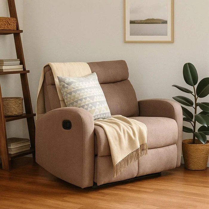 Reclinable Fine 2 cuerpos vison — Serra Amoblamientos en Marrón - Sillones y sofás, Uruguay | Serra Amoblamientos, vista 2
