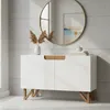 MUEBLE VAJILLERO 2 PUERTAS - LACA OFF WHITE - DETALLES MADERA CLARA en Madera natural - Aparadores y recibidores, Uruguay | Champagne Home, vista 1 de 5
