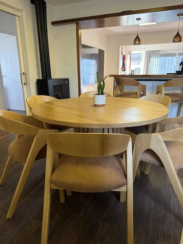 Juego Comedor Redondo 6 Sillas Madera Maciza - Ozark Home A Eleccion en Madera natural - Mesas de comedor, Uruguay | Ozark Home