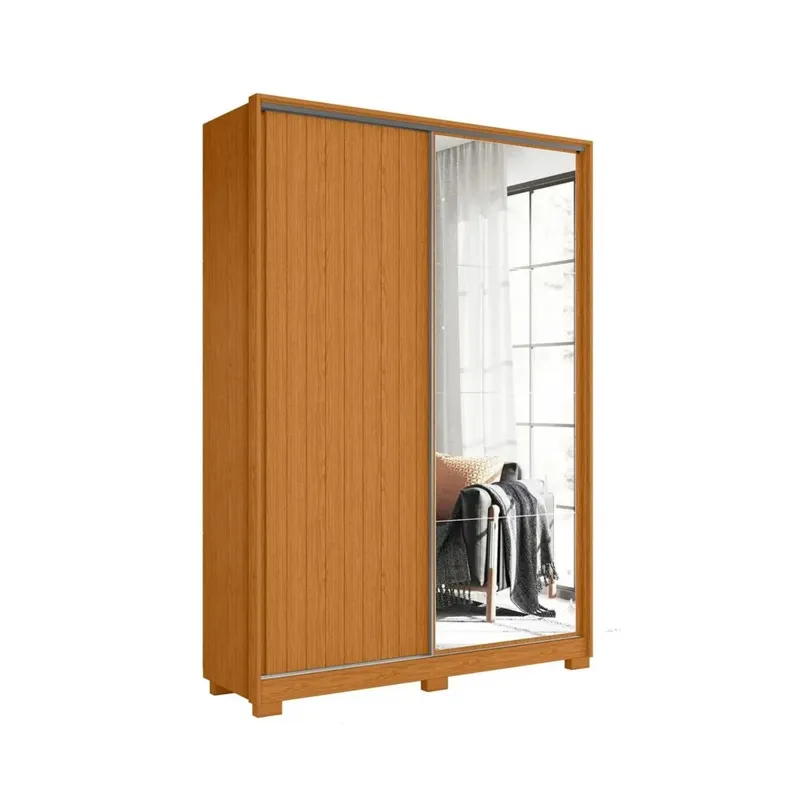 Ropero 2 puertas con Espejo - Linea FIT - Marrón en Marrón - Roperos y placares, Uruguay | Ecowood