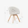 Silla giratoria Marvin - chenilla beige y patas de madera maciza de haya acabado natural en Beige - Sillas, Uruguay | Kavehome, vista 8 de 8
