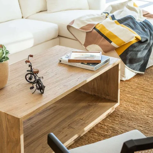 MESA CUBO - 1.20 X 0.65 en Madera natural - Mesas de living, Uruguay | La Iberica