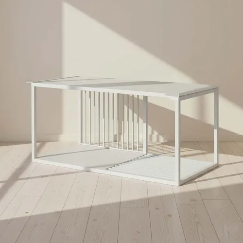Mesa Ratona Metal Blanco Olivia en Blanco - Mesas de living, Uruguay | Divino