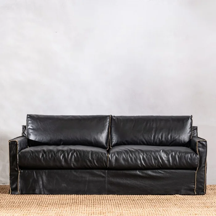 Sillón Cuero Noir 3 Cuerpos Negro en Negro - Sillones y sofás, Uruguay | Aihaus