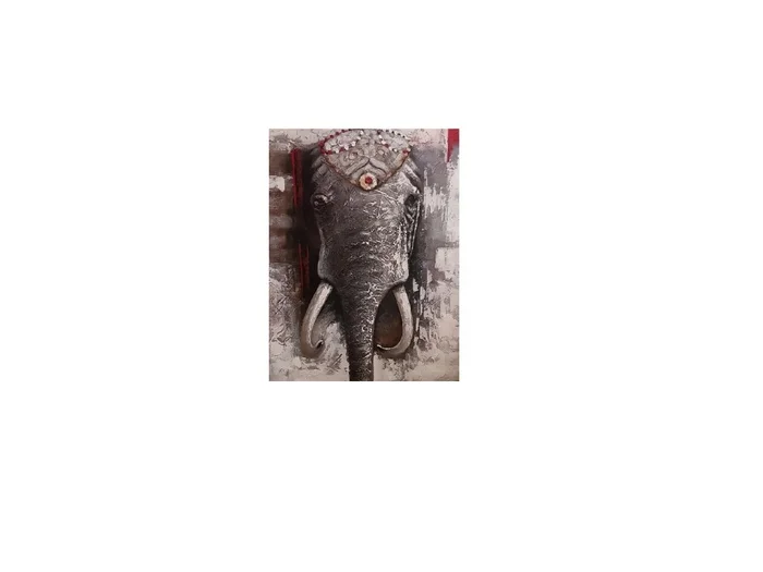 Oleo Decorativo Elefante India Chico en Gris - Decoración de pared, Uruguay | Finkel