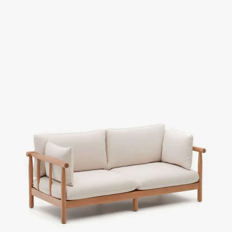 Sofá Sacova 2 plazas de madera maciza de eucalipto 195 cm FSC 100% en Madera natural - Sillones y sofás, Uruguay | Kavehome