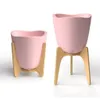 MACETA C/BASE MADERA 17X18CM TRYAS ROSA - Macetas, Uruguay | Decohogar, vista 1 de 5