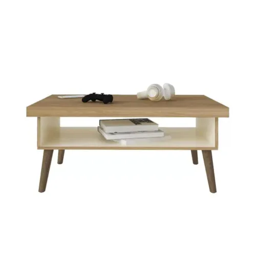 Mesa De Living Mesa Ratona Estilo Nordico Con Patas Madera Carvalho en Madera natural - Mesas de living, Uruguay | Lais Muebles