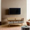 Rack TV 3C Mel/blanco Linea Nordica en Madera Maciza - Muebles para TV, Uruguay | Que Sal Muebleria, vista 3 de 4