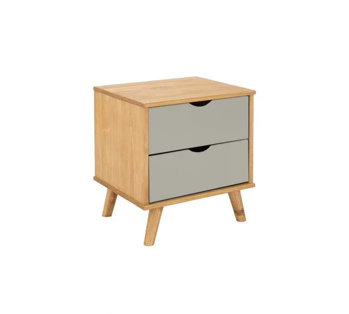 Mesa De Luz Madera Maciza Nordica 2 Cajones - Linea Dublin en Multicolor - Mesas de luz, Uruguay | Rústico Hogar, vista 2